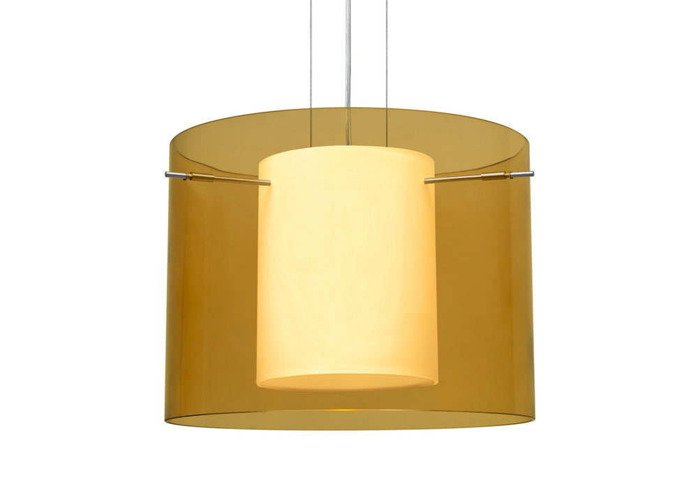 Besa 1KG-G00707-LED-SN One Light Pendant, Satin Nickel