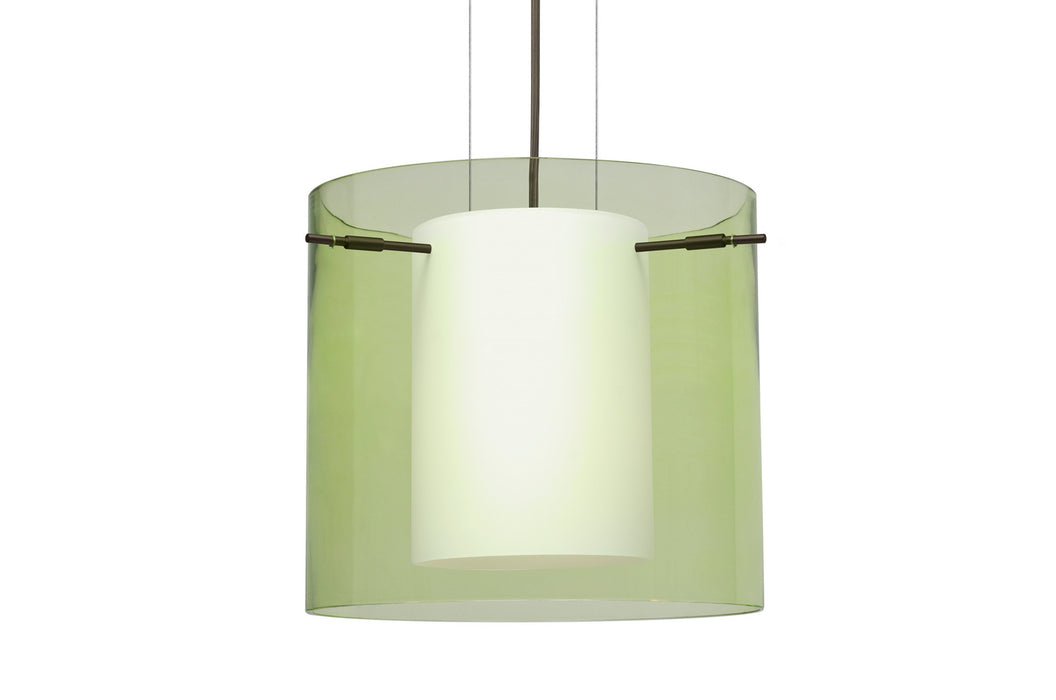 Besa 1KG-L18407-LED-BR One Light Pendant, Bronze