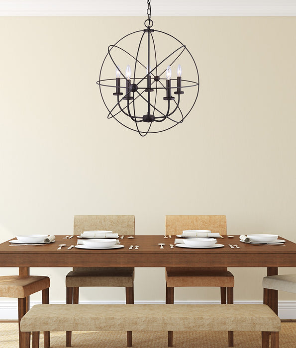Canarm ICH282B05ORB25 Five Light Chandelier, Oil Rubbed Bronze