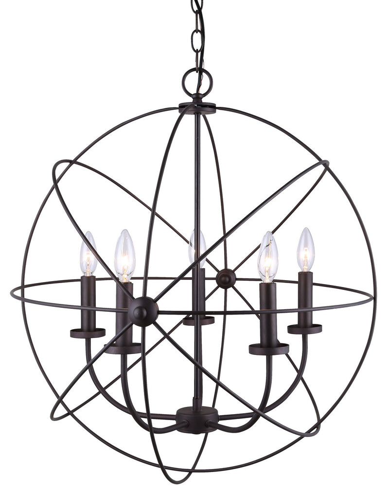Canarm ICH282B05ORB25 Five Light Chandelier, Oil Rubbed Bronze