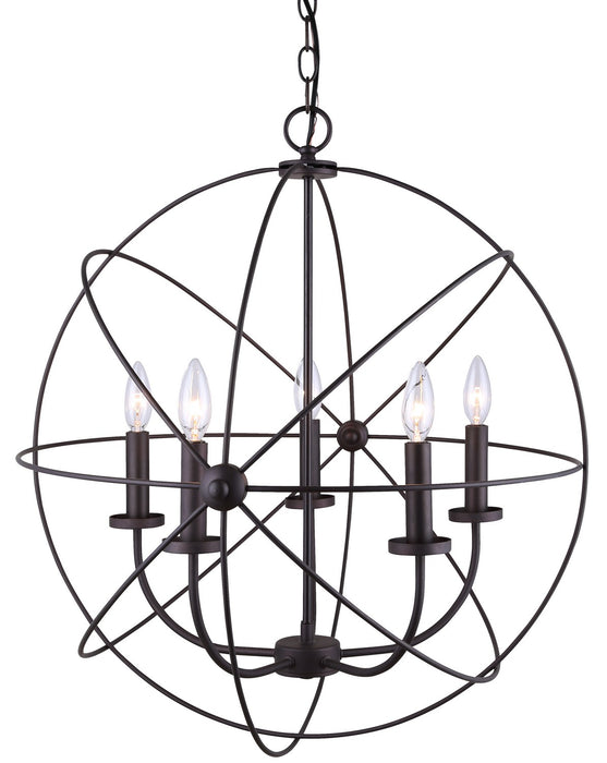 Canarm ICH282B05ORB25 Five Light Chandelier, Oil Rubbed Bronze