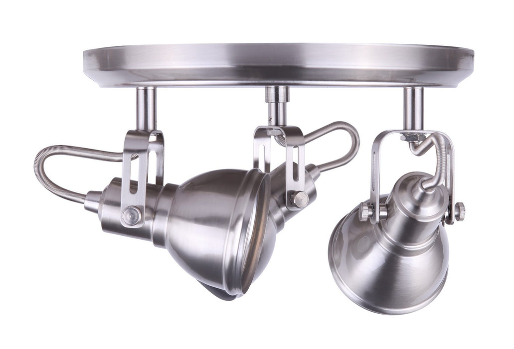 Canarm ICW622A03BN10 Three Light Ceiling/Wall Mount, Brushed Nickel