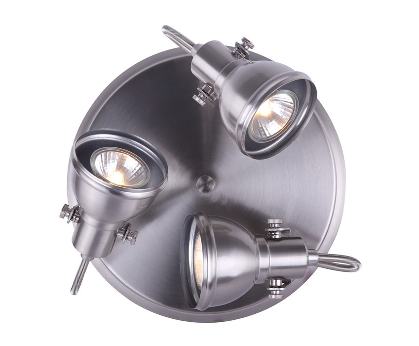 Canarm ICW622A03BN10 Three Light Ceiling/Wall Mount, Brushed Nickel