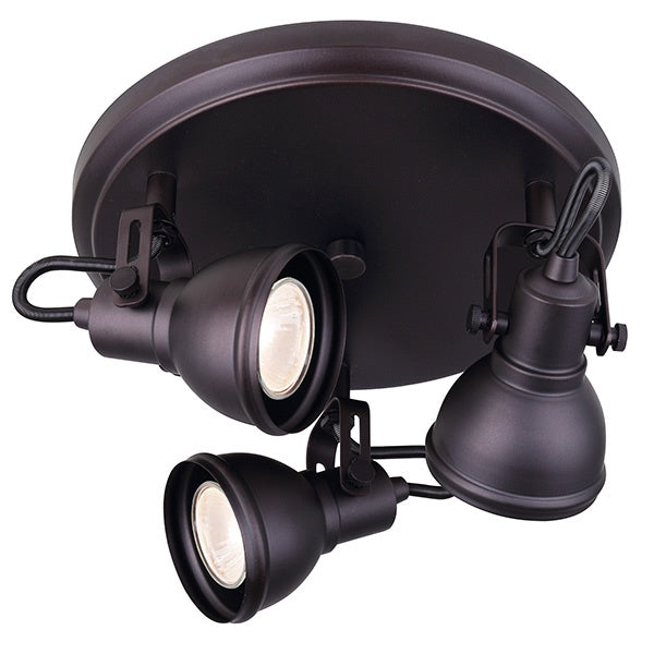Canarm ICW622A03ORB10 Three Light Ceiling/Wall Mount, Oil Rubbed Bronze
