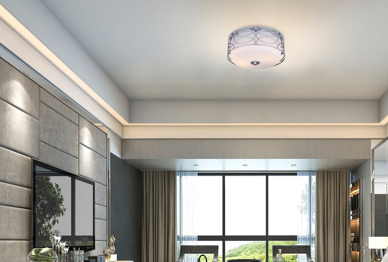 Canarm IFM173B12CH Two Light Flush Mount, Chrome