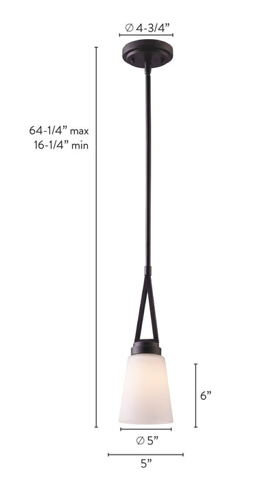 Canarm IPL421A01ORB One Light Pendant, Oil Rubbed Bronze