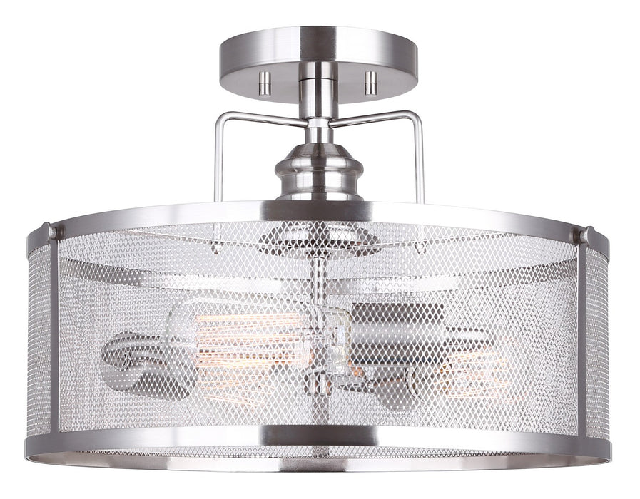 Canarm ISF626A03BN Three Light Semi Flush Mount, Brushed Nickel