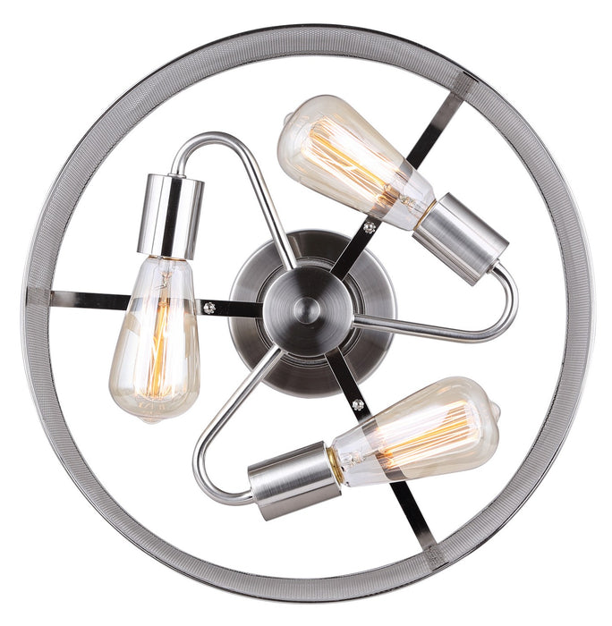 Canarm ISF626A03BN Three Light Semi Flush Mount, Brushed Nickel