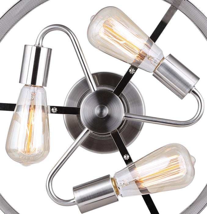 Canarm ISF626A03BN Three Light Semi Flush Mount, Brushed Nickel
