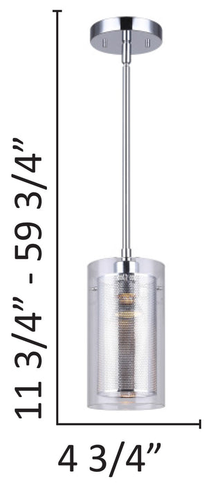 Canarm IST184B01CH10 One Light Pendant, Chrome