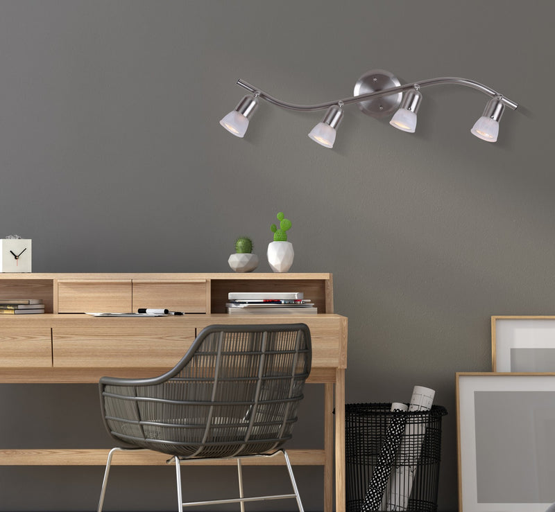 Canarm IT356A04BPT10 Four Light Track, Brushed Pewter