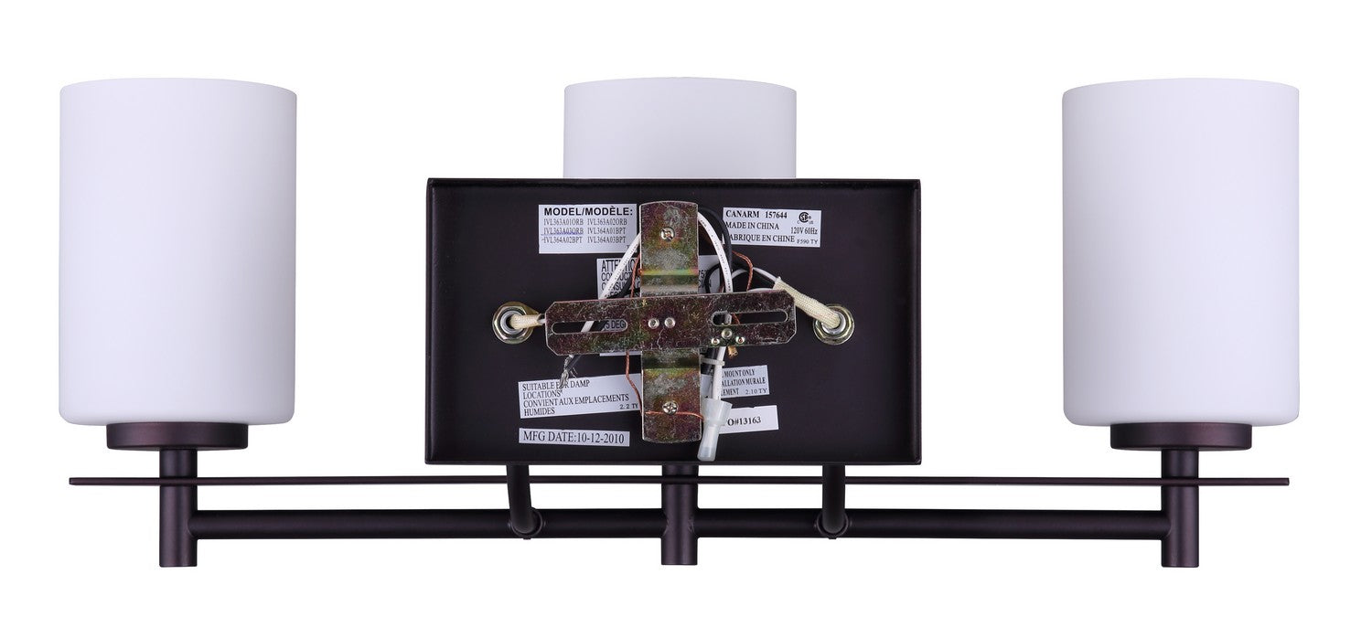 Canarm IVL363A03ORB Three Light Vanity, Oil Rubbed Bronze