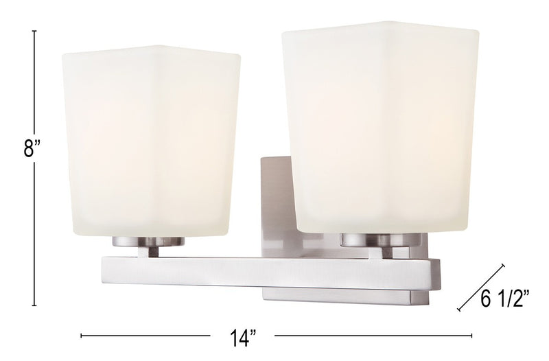 Canarm IVL472A02BN Two Light Vanity, Brushed Nickel