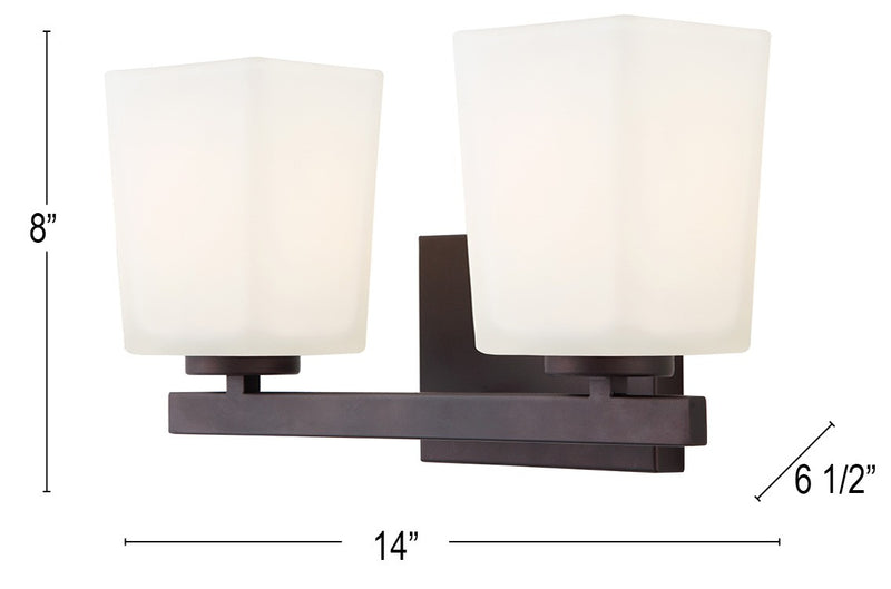 Canarm IVL472A02ORB Two Light Vanity, Oil Rubbed Bronze