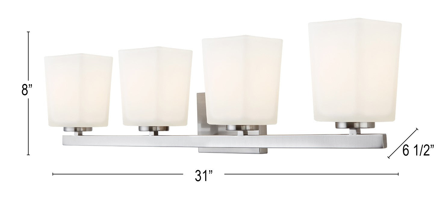 Canarm IVL472A04BN Four Light Vanity, Brushed Nickel