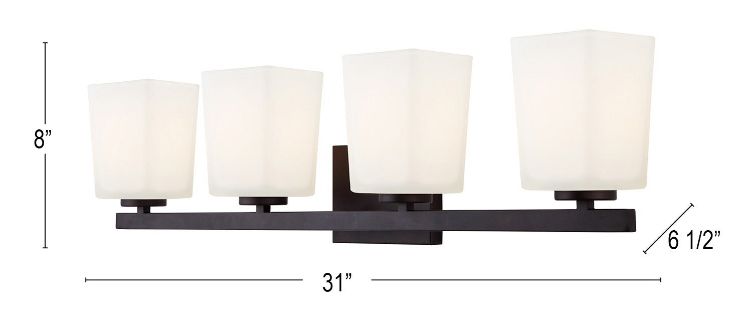 Canarm IVL472A04ORB Four Light Vanity, Oil Rubbed Bronze