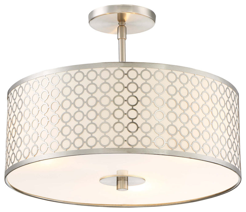 George Kovacs P1267-084 Three Light Semi Flush Mount, Brushed Nickel