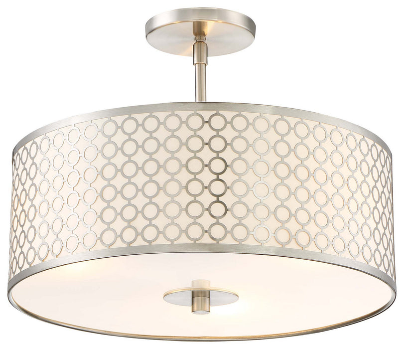 George Kovacs P1267-084 Three Light Semi Flush Mount, Brushed Nickel