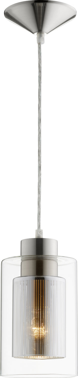 Quorum 882-3765 One Light Pendant, Satin Nickel