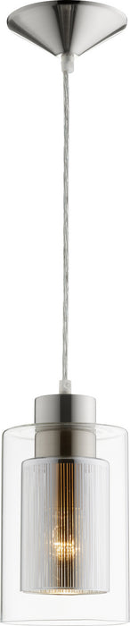 Quorum 882-3765 One Light Pendant, Satin Nickel