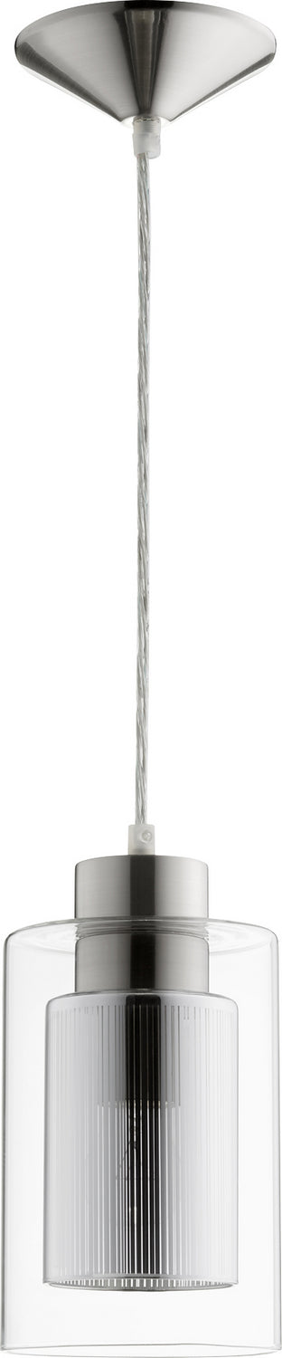 Quorum 882-3765 One Light Pendant, Satin Nickel