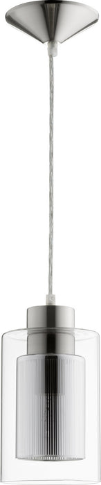 Quorum 882-3765 One Light Pendant, Satin Nickel