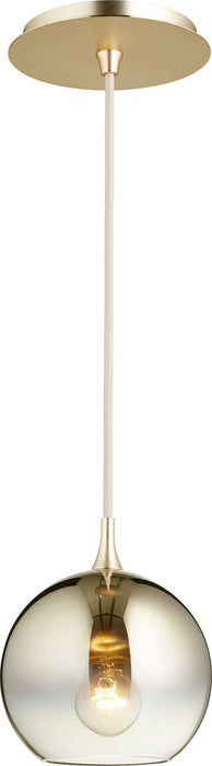 Quorum 889-2020 One Light Pendant, Satin Gold w/ Light Gold Ombre