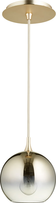 Quorum 889-2020 One Light Pendant, Satin Gold w/ Light Gold Ombre