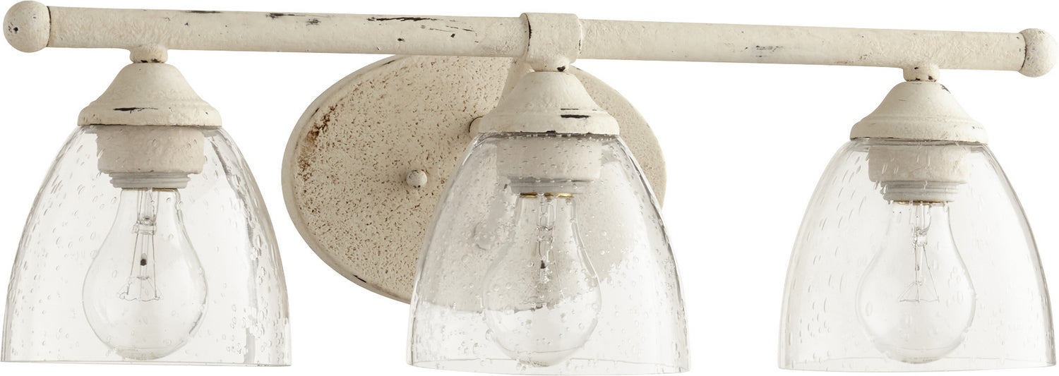 Quorum 5150-3-70 Three Light Vanity, Persian White w/ Clear/Seeded