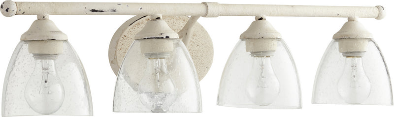 Quorum 5150-4-70 Four Light Vanity, Persian White w/ Clear/Seeded