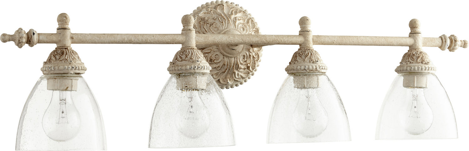 Quorum 5257-4-70 Four Light Vanity, Persian White w/ Clear/Seeded
