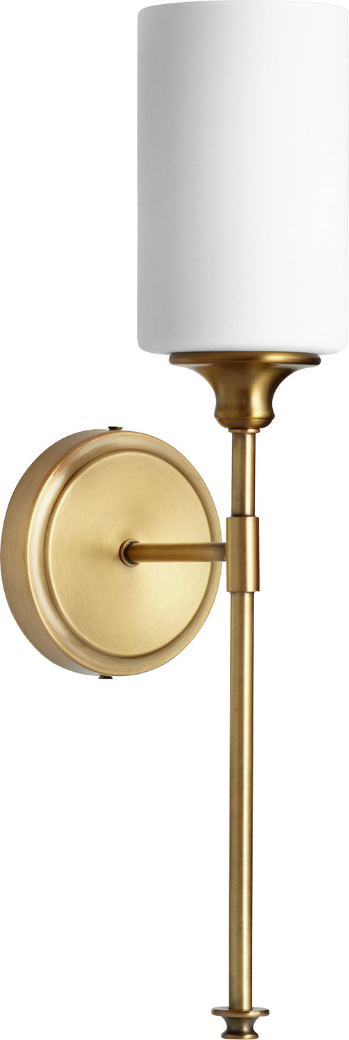 Quorum 5309-1-80 One Light Wall Mount, Aged Brass