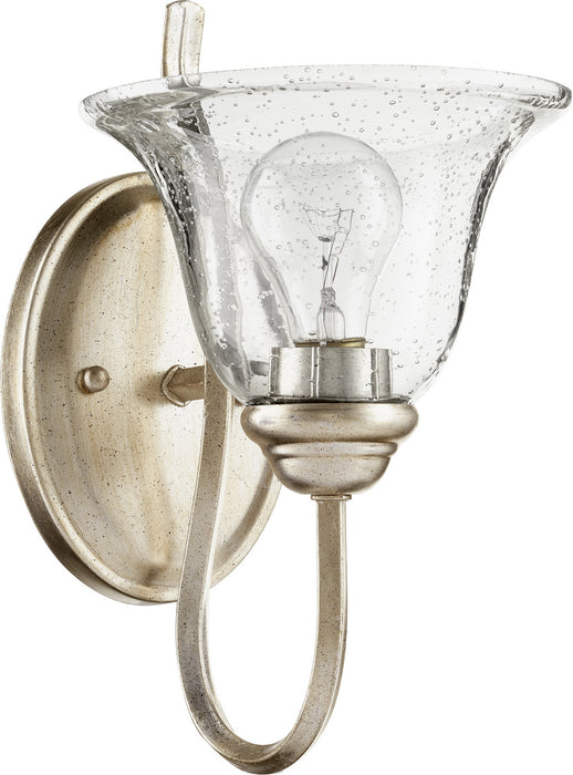 Quorum 5510-1-60 One Light Wall Mount, Aged Silver Leaf w/ Clear/Seeded