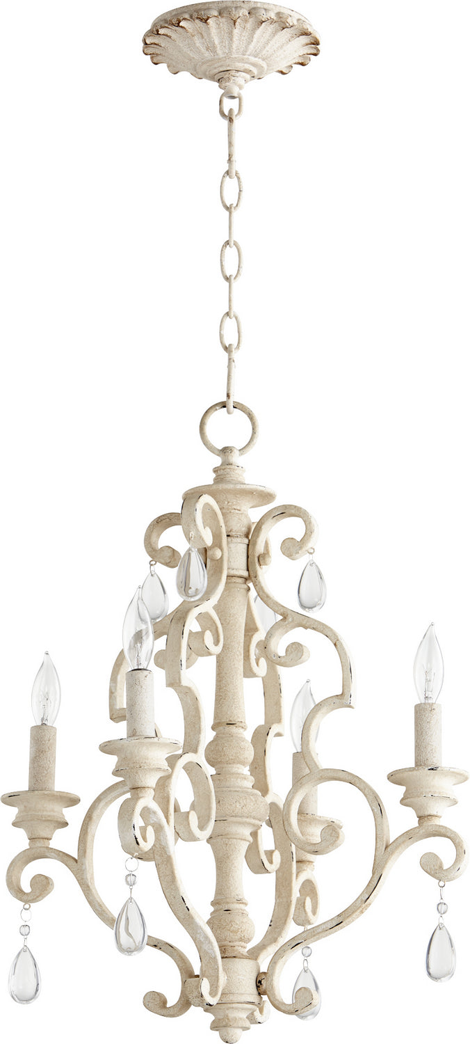 Quorum 6073-4-70 Four Light Chandelier, Persian White