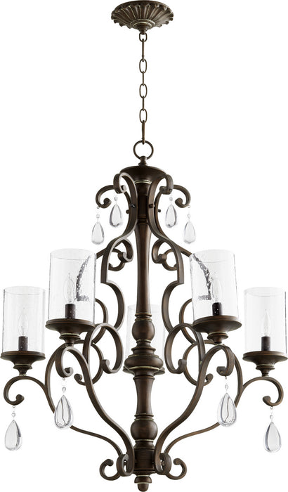Quorum 6073-5-39 Five Light Chandelier, Vintage Copper
