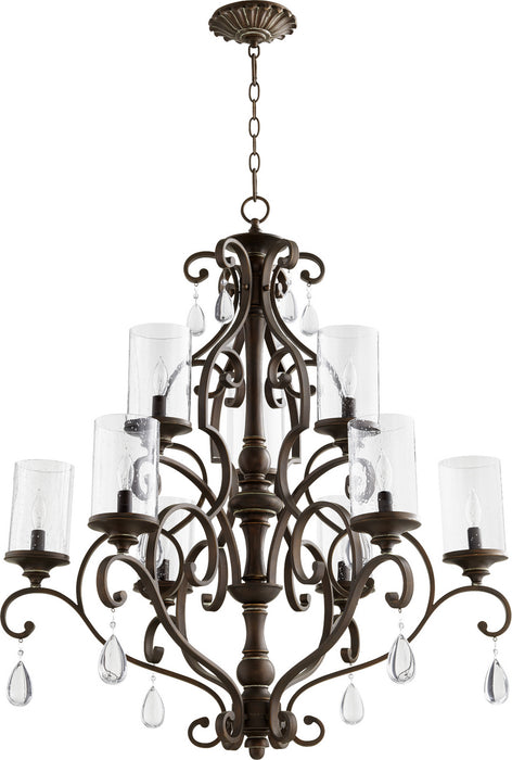 Quorum 6073-9-39 Nine Light Chandelier, Vintage Copper