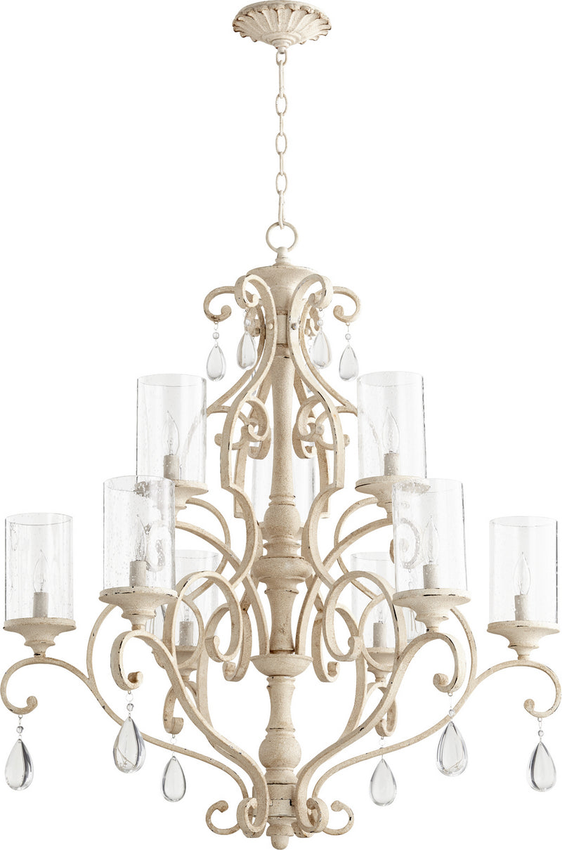Quorum 6073-9-70 Nine Light Chandelier, Persian White