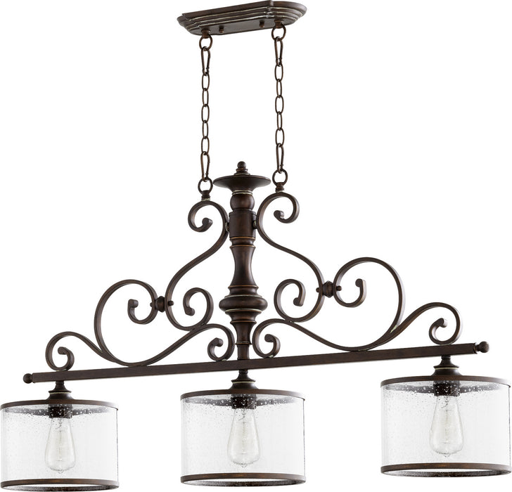 Quorum 6573-3-39 Three Light Island Pendant, Vintage Copper