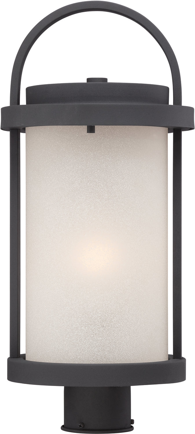 Nuvo Lighting 62-654 LED Outdoor Post Mount, Textured Black / Antique White Glass