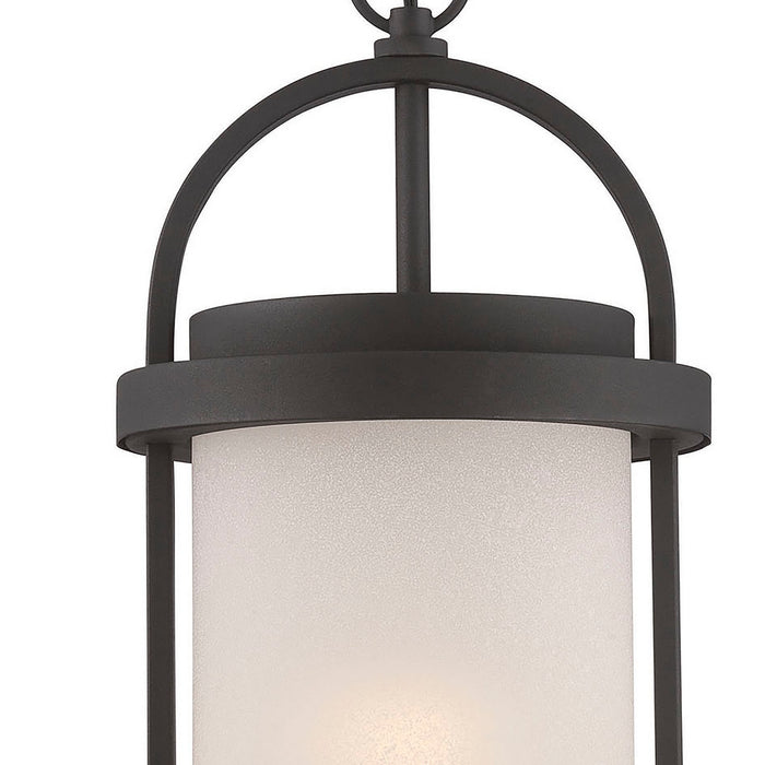 Nuvo Lighting 62-655 LED Outdoor Hanging Lantern, Textured Black / Antique White Glass