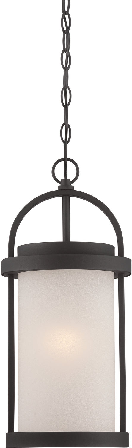 Nuvo Lighting 62-655 LED Outdoor Hanging Lantern, Textured Black / Antique White Glass
