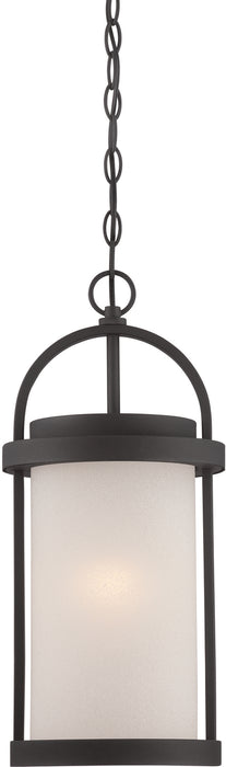 Nuvo Lighting 62-655 LED Outdoor Hanging Lantern, Textured Black / Antique White Glass