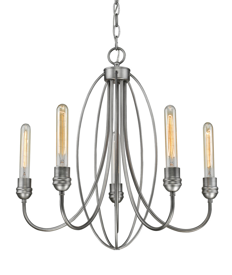 Z-Lite 3000-5OS Five Light Chandelier, Old Silver