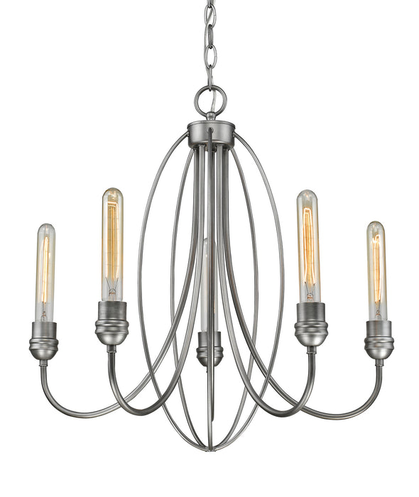Z-Lite 3000-5OS Five Light Chandelier, Old Silver