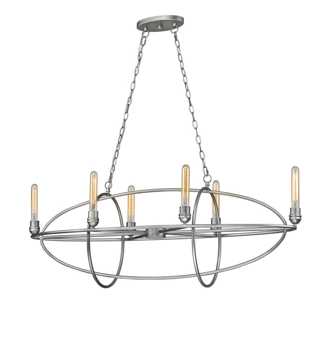 Z-Lite 3000-6OS Six Light Chandelier, Old Silver
