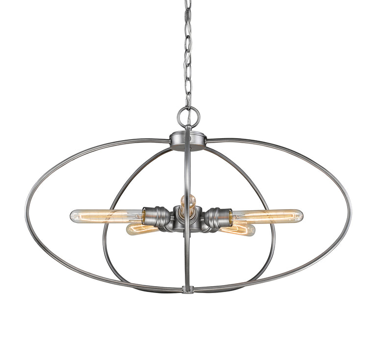 Z-Lite 3000P-OS Five Light Chandelier, Old Silver