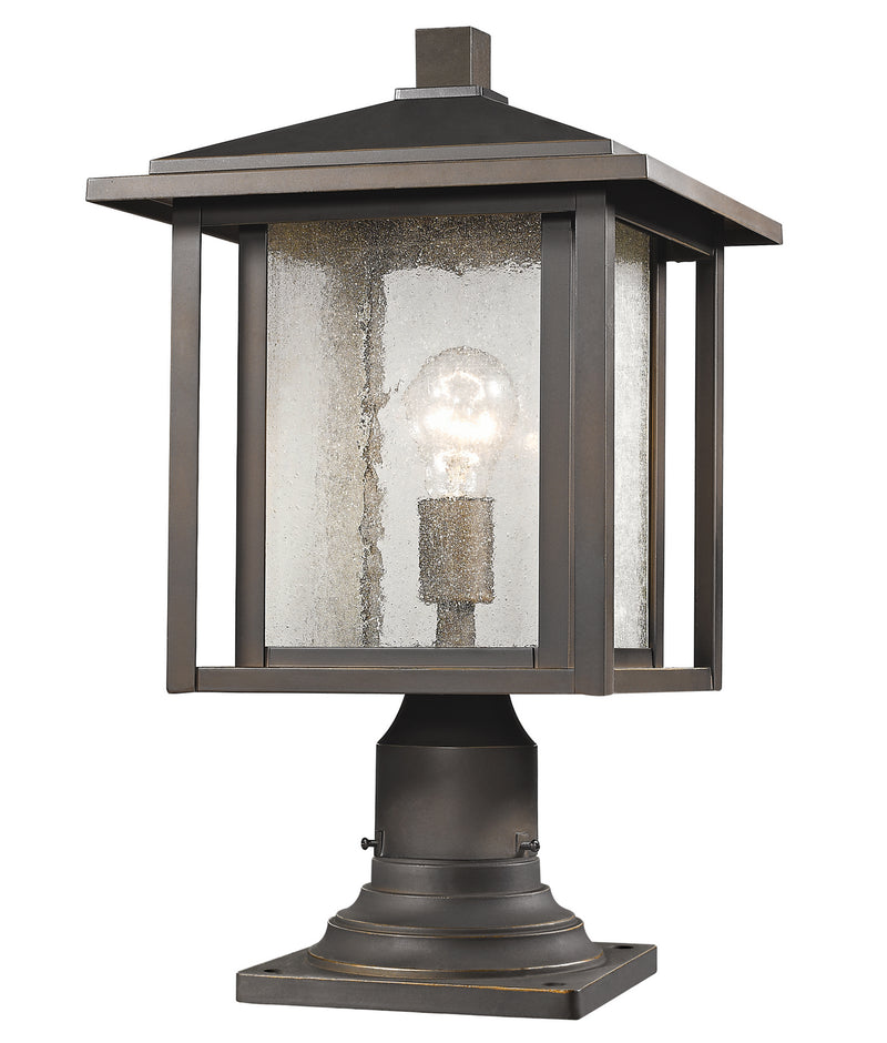Z-Lite 554PHB-554PM-ORB One Light Outdoor Pier Mounted Fixture, Oil Rubbed Bronze
