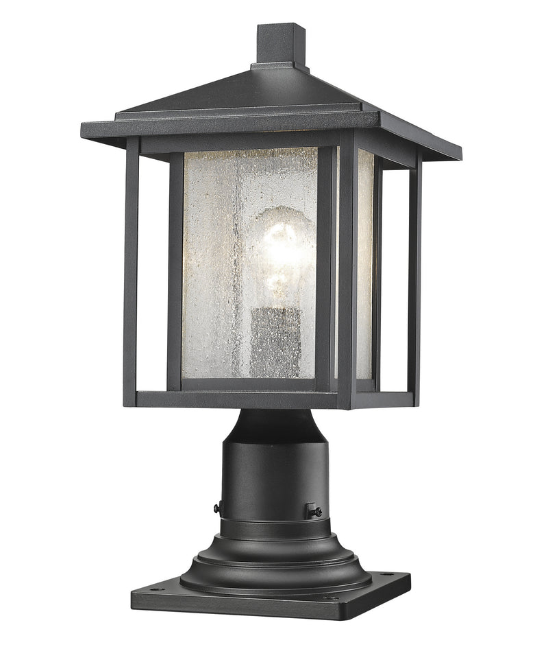 Z-Lite 554PHM-533PM-BK One Light Outdoor Pier Mounted Fixture, Black
