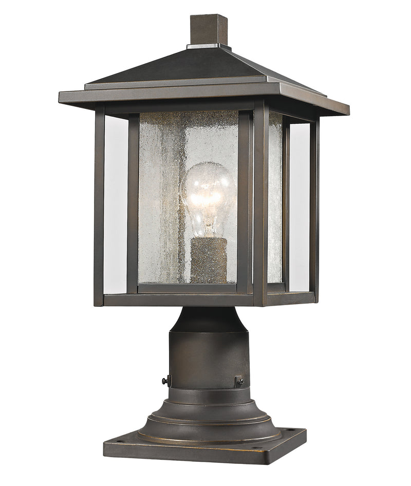 Z-Lite 554PHM-554PM-ORB One Light Outdoor Pier Mounted Fixture, Oil Rubbed Bronze