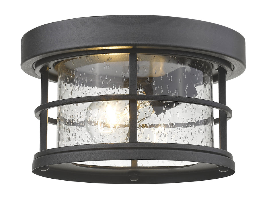 Z-Lite 555F-BK One Light Outdoor Flush Mount, Black